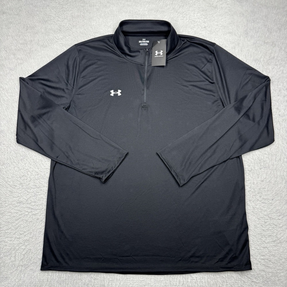 Under Armour Team Tech 1/4 Zip Shirt Jacket Long Sleeve Black 1376844‎ Men's 2XL